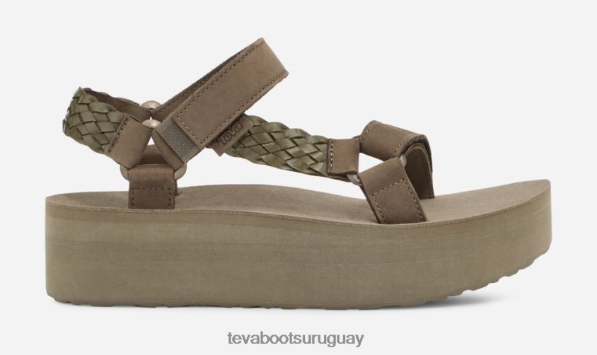 Teva 2PD2D6173 entretejido universal con plataforma plana para mujer aceituna
