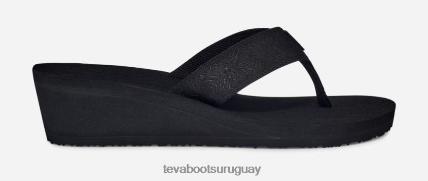 Teva 2PD2D6375 Mush Mandalyn cuña 2 para mujer. motivo negro