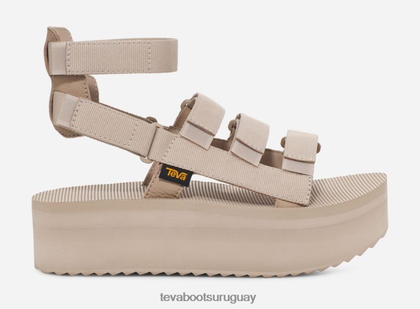 Teva 2PD2D6378 mevia con plataforma plana para mujer gris pluma