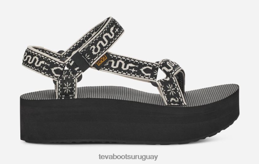 Teva 2PD2D647 plataforma plana universal para mujer pañuelo negro/abedul