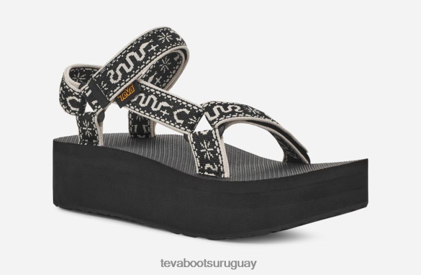Teva 2PD2D647 plataforma plana universal para mujer pañuelo negro/abedul