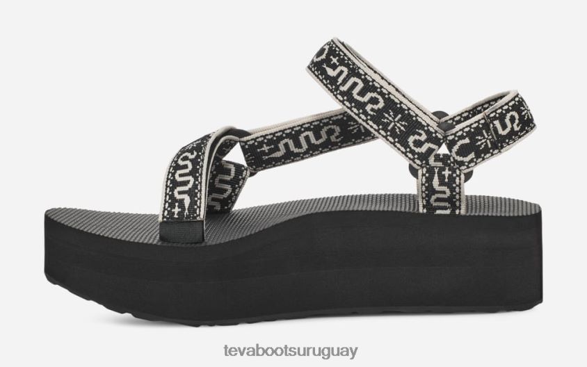 Teva 2PD2D647 plataforma plana universal para mujer pañuelo negro/abedul