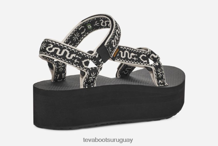 Teva 2PD2D647 plataforma plana universal para mujer pañuelo negro/abedul