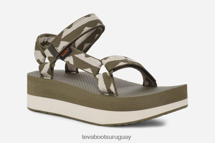Teva 2PD2D650 plataforma plana universal para mujer equilibrio aceituna quemada