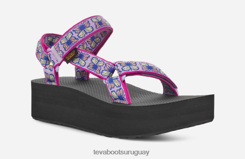 Teva 2PD2D653 plataforma plana universal para mujer mariposa lila