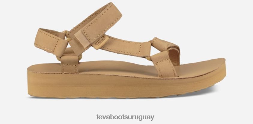 Teva 2PD2D677 cuero universal de forma media para mujer arena del desierto
