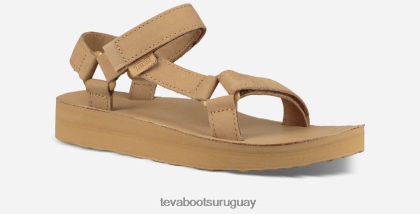 Teva 2PD2D677 cuero universal de forma media para mujer arena del desierto