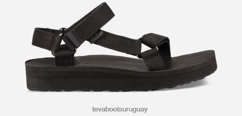 Teva 2PD2D678 cuero universal de forma media para mujer negro