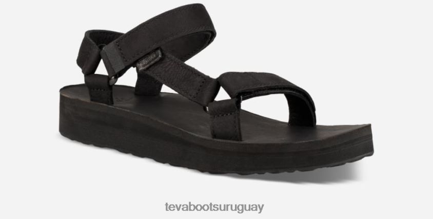 Teva 2PD2D678 cuero universal de forma media para mujer negro