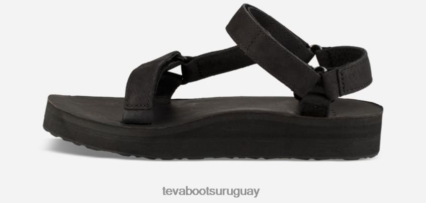 Teva 2PD2D678 cuero universal de forma media para mujer negro