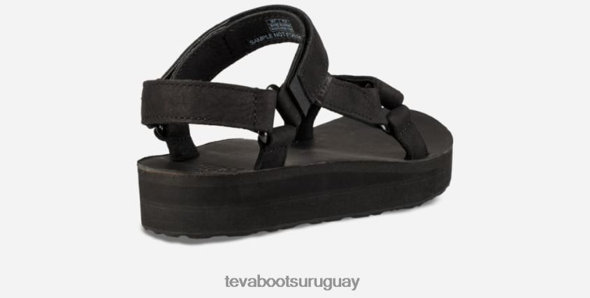 Teva 2PD2D678 cuero universal de forma media para mujer negro