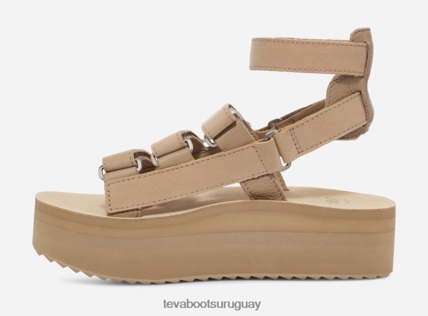 Teva 2PD2D679 mevia de cuero con plataforma plana para mujer incienso