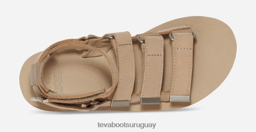 Teva 2PD2D679 mevia de cuero con plataforma plana para mujer incienso
