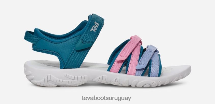Teva 2PD2D6356 tira de niños pequeños coral azul multicolor