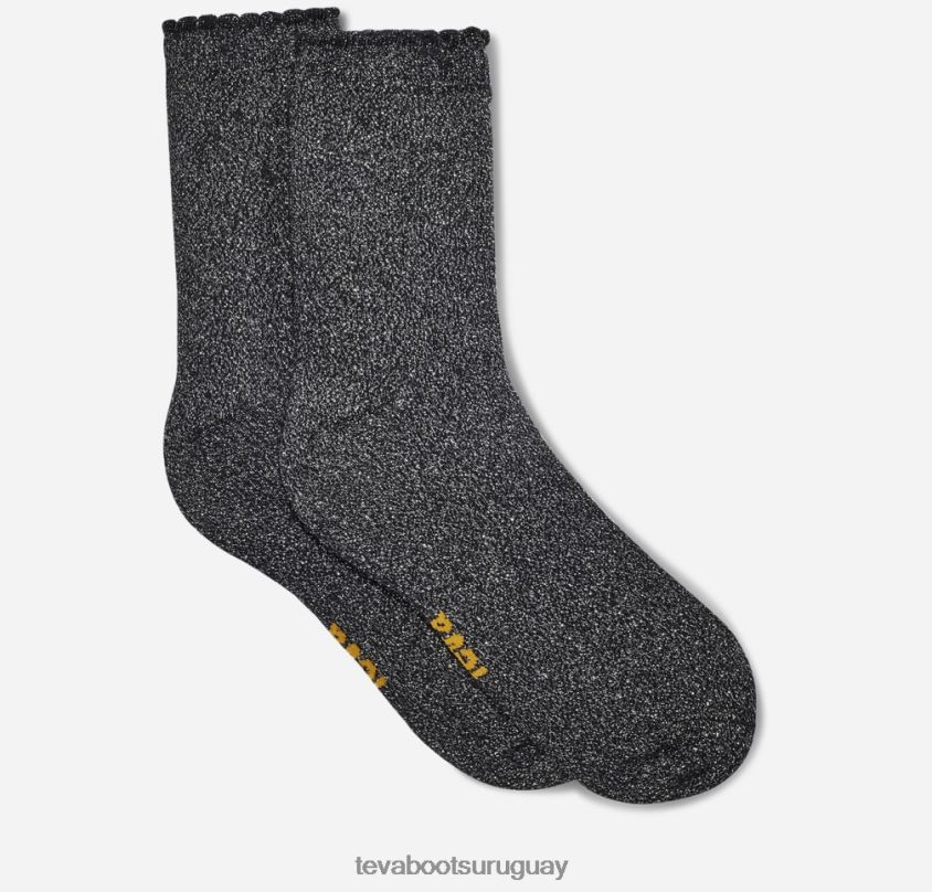 Teva 2PD2D6208 calcetines cuartos metalizados para mujer plata metálica